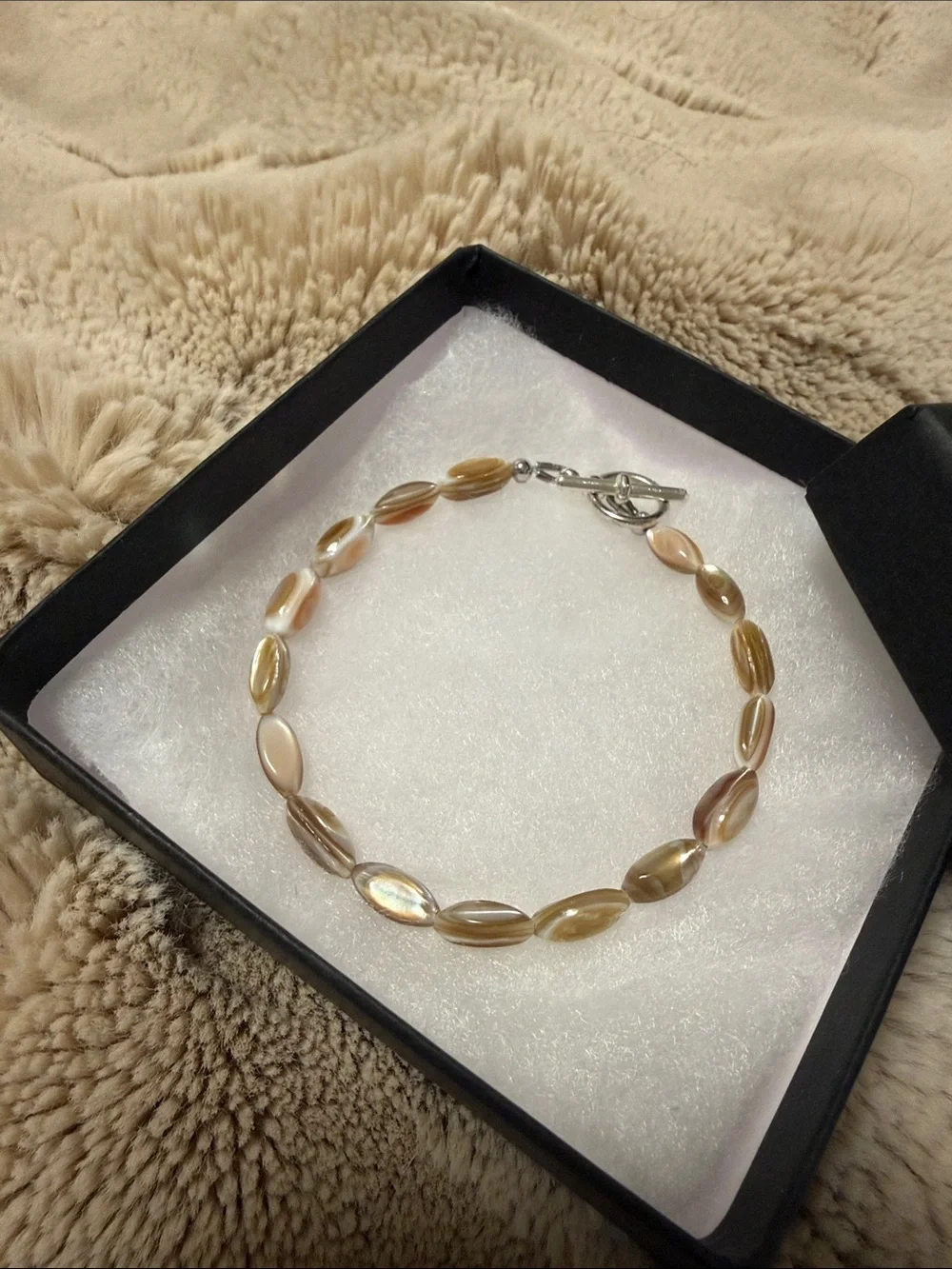 Elegant Gold-Tone Beaded Women’s Bracelet